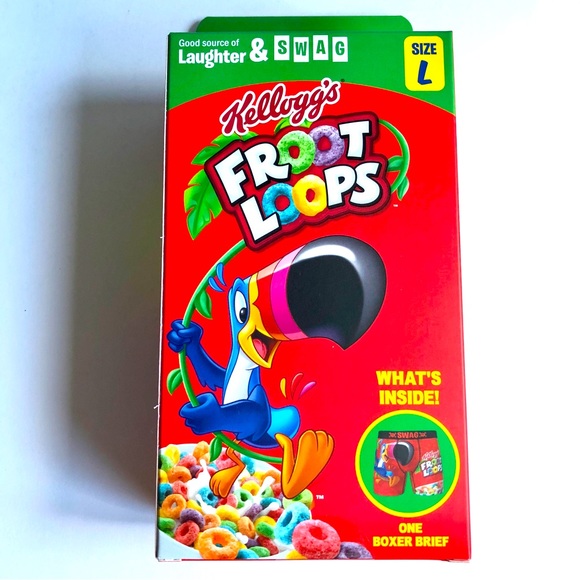 NEW SWAG Kellogg's Froot Loops Boxer Brief Underwear Red LARGE 34 - 36 Men’s - Picture 2 of 11